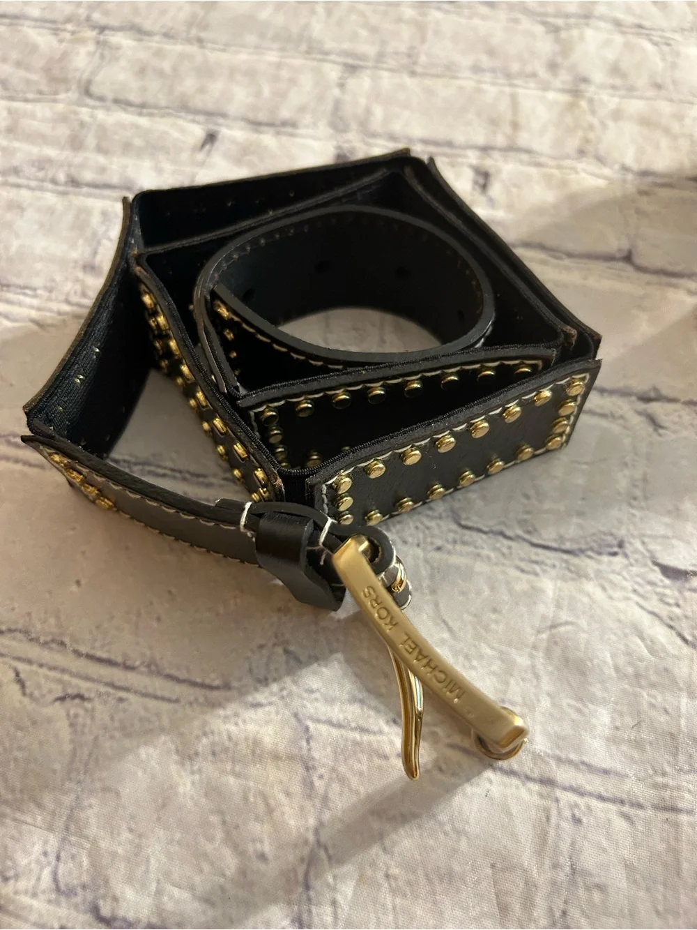 MICHAEL MICHAEL KORS & MICHAEL KORS LOT OF (3) WOMEN’S BELTS BROWN & BLACK STUDS